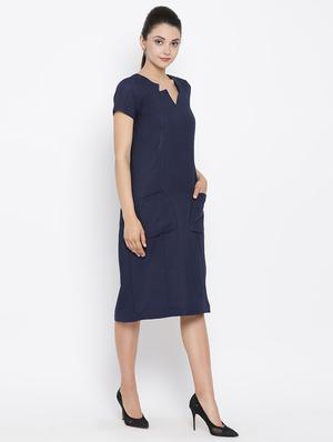 front pockets formal sheath dress - 16814883 - Standard Image - 2