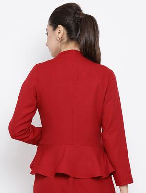 frayed edge peplum blazer - 16814885 - Standard Image - 3