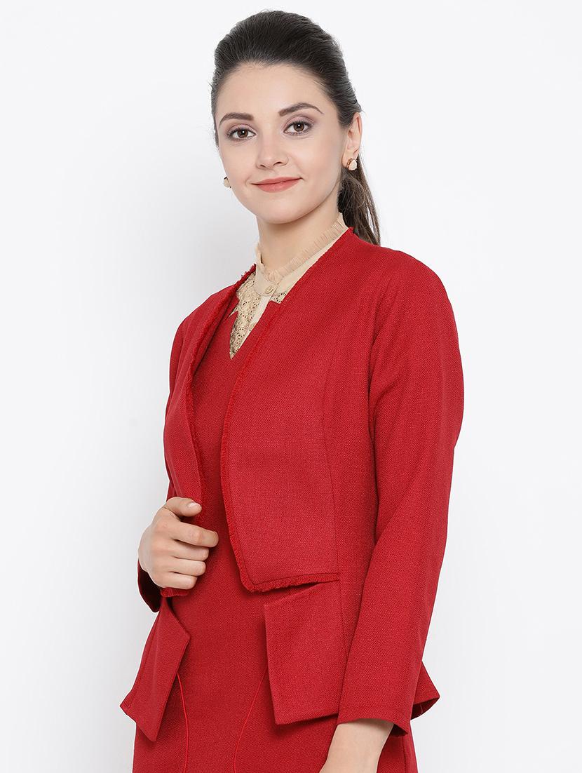 frayed edge peplum blazer - 16814885 - Zoom Image - 2