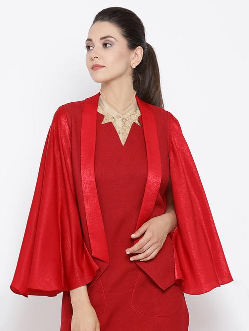 exaggerated bell sleeves blazer - 16814888 - Standard Image - 1