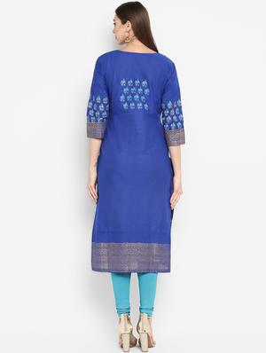 printed straight kurta - 16815086 - Standard Image - 3