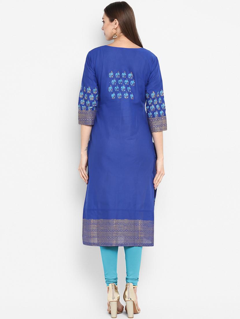 printed straight kurta - 16815086 - Zoom Image - 3