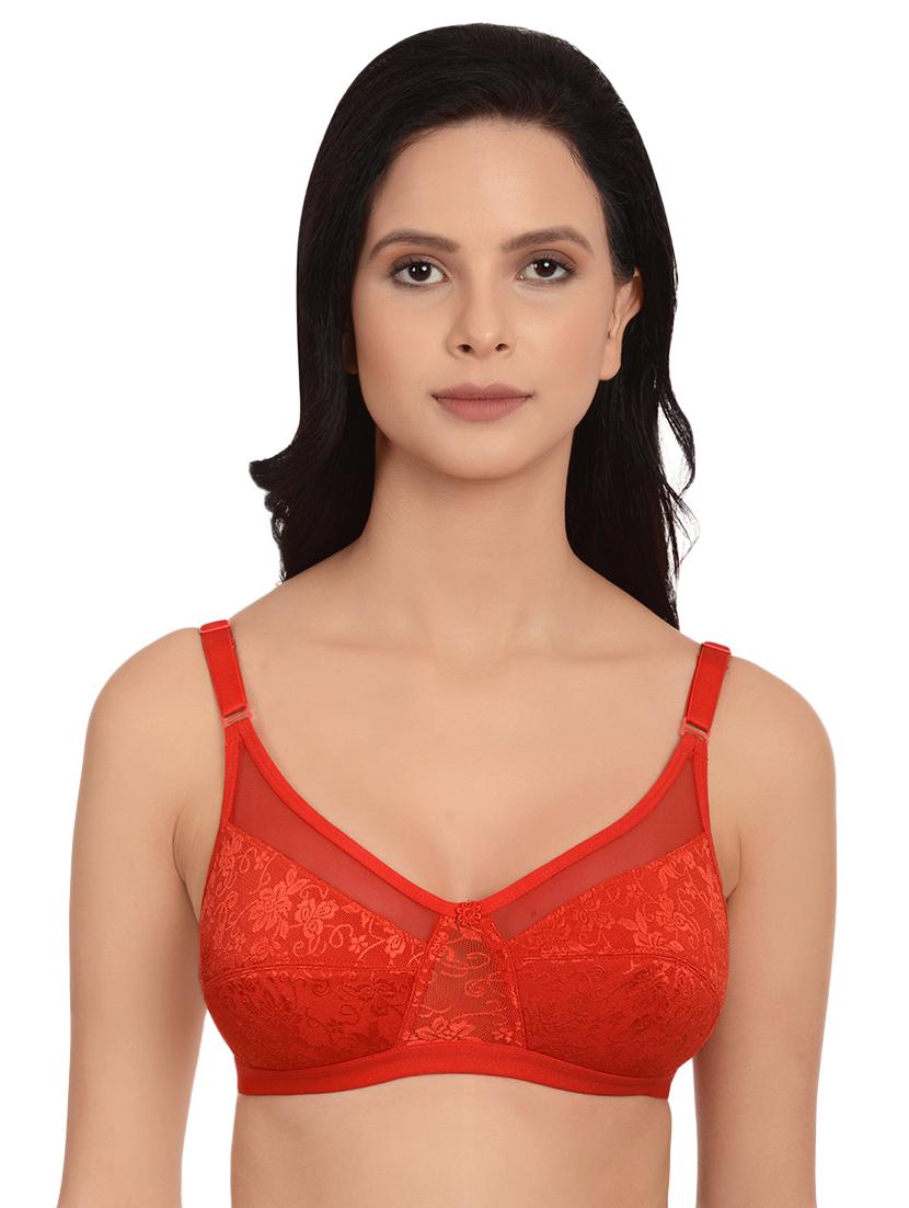 floral patch sheer panel bra - 16815656 - Zoom Image - 1