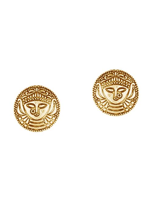 gold metal studs earring - 16815784 - Standard Image - 1