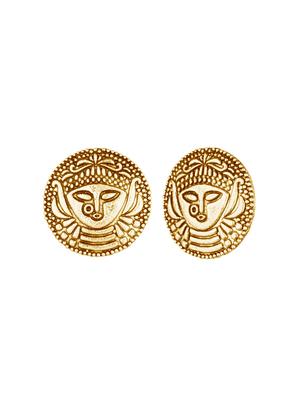 gold metal studs earring - 16815784 - Standard Image - 2