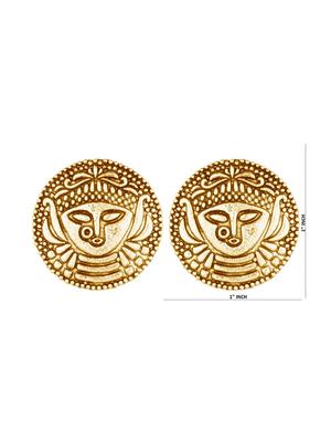 gold metal studs earring - 16815784 - Standard Image - 4