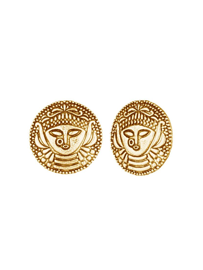 gold metal studs earring - 16815784 - Zoom Image - 2