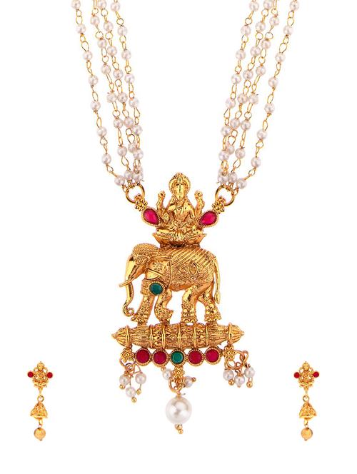 multi colored metal pendants and earring - 16815806 - Standard Image - 1