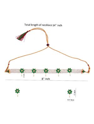 green metal necklaces and earring - 16815811 - Standard Image - 4