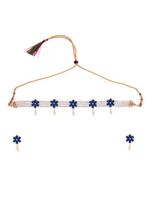 blue metal necklaces and earring - 16815816 - Standard Image - 1