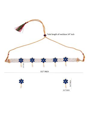 blue metal necklaces and earring - 16815816 - Standard Image - 4