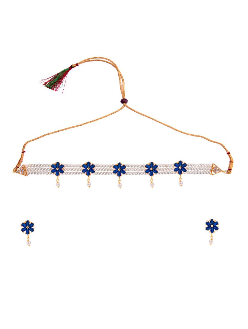 blue metal necklaces and earring - 16815816 - Zoom Image - 1