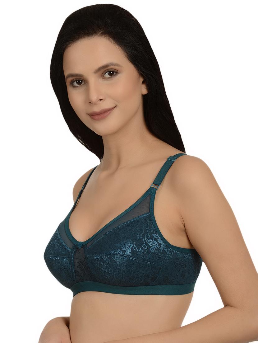 floral patch sheer panel bra - 16815831 - Zoom Image - 2
