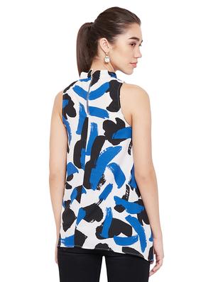 mock neck printed asymmetric top - 16815843 - Standard Image - 3