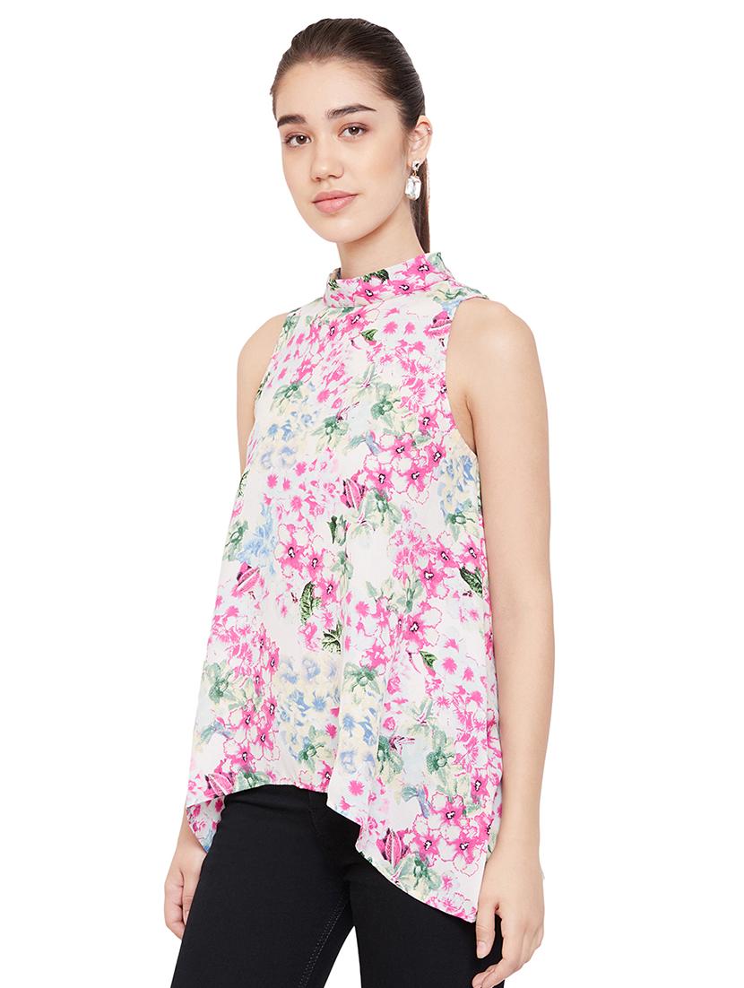 mock neck floral top - 16815844 - Zoom Image - 2