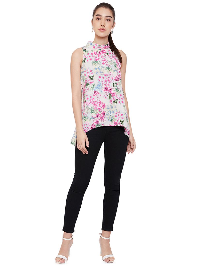 mock neck floral top - 16815844 - Zoom Image - 4