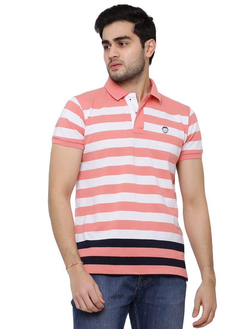 pink striped polo t-shirt - 16816184 - Zoom Image - 1