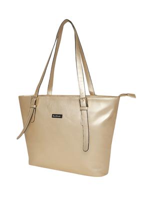 gold leatherette regular handbag - 16816362 - Standard Image - 4