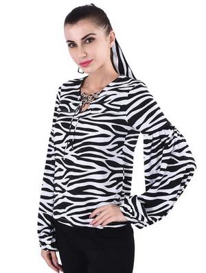 tie up neck animal top - 16816425 - Standard Image - 2