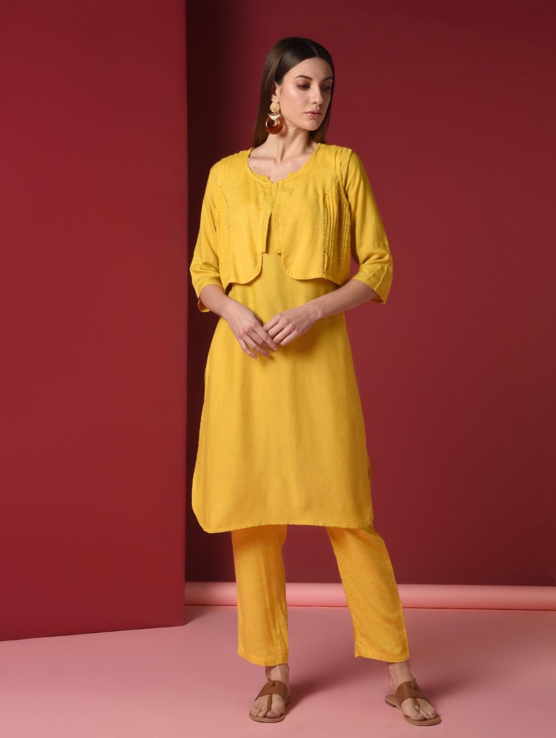 solid kurta pant set - 16816490 - Zoom Image - 1