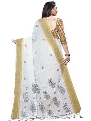 embroidered woven saree with blouse - 16816692 - Standard Image - 2