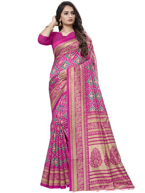 printed patola saree with blouse - 16816766 - Standard Image - 1