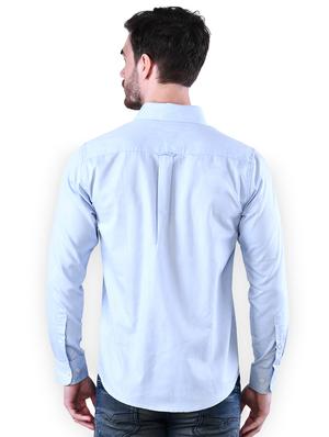 blue solid casual shirt - 16816792 - Standard Image - 3