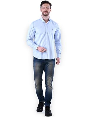 blue solid casual shirt - 16816792 - Standard Image - 4
