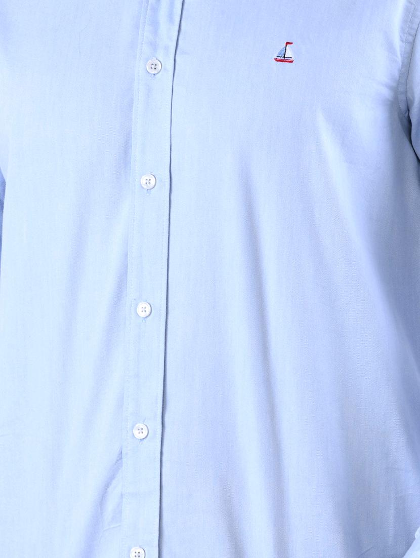 blue solid casual shirt - 16816792 - Zoom Image - 5