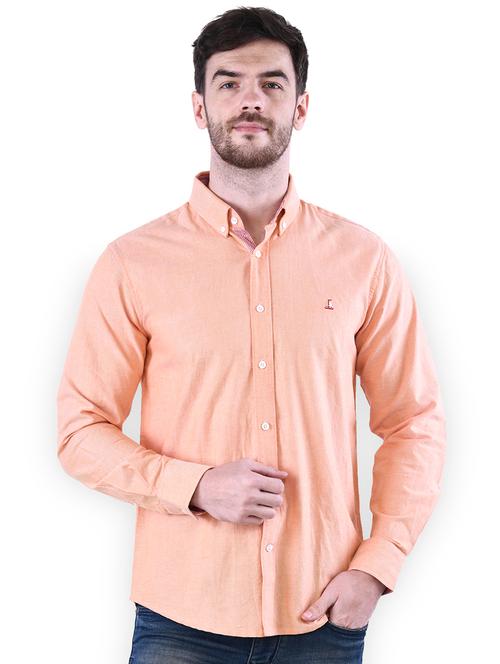 orange solid casual shirt - 16816796 - Standard Image - 1