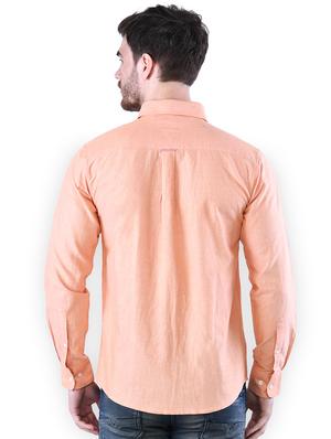 orange solid casual shirt - 16816796 - Standard Image - 3