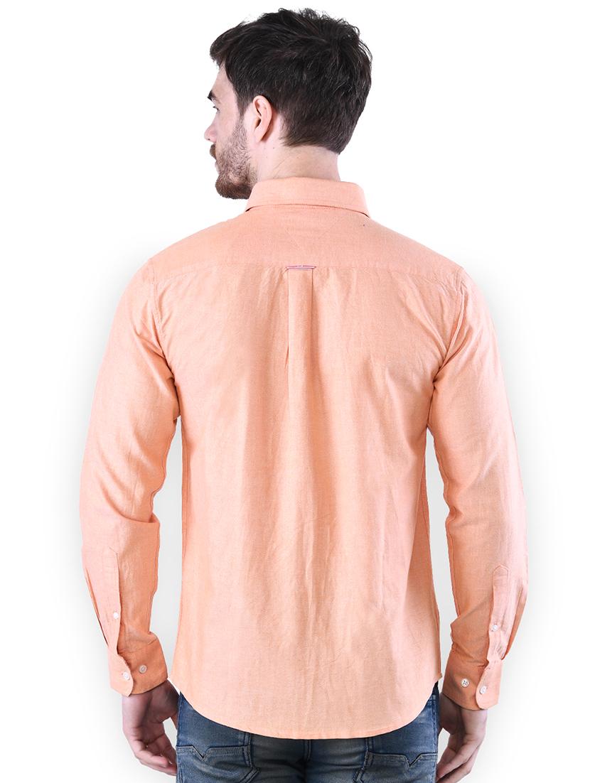 orange solid casual shirt - 16816796 - Zoom Image - 3