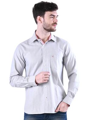 grey solid casual shirt - 16816799 - Standard Image - 2