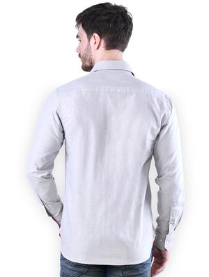 grey solid casual shirt - 16816799 - Standard Image - 3