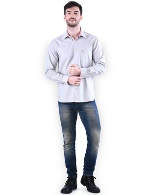 grey solid casual shirt - 16816799 - Standard Image - 4