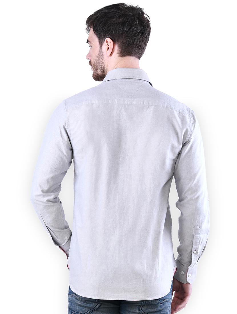 grey solid casual shirt - 16816799 - Zoom Image - 3