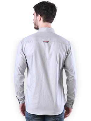 grey solid casual shirt - 16816801 - Standard Image - 2