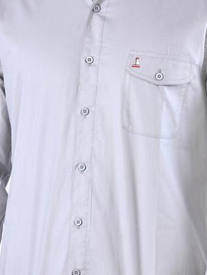 grey solid casual shirt - 16816801 - Standard Image - 4