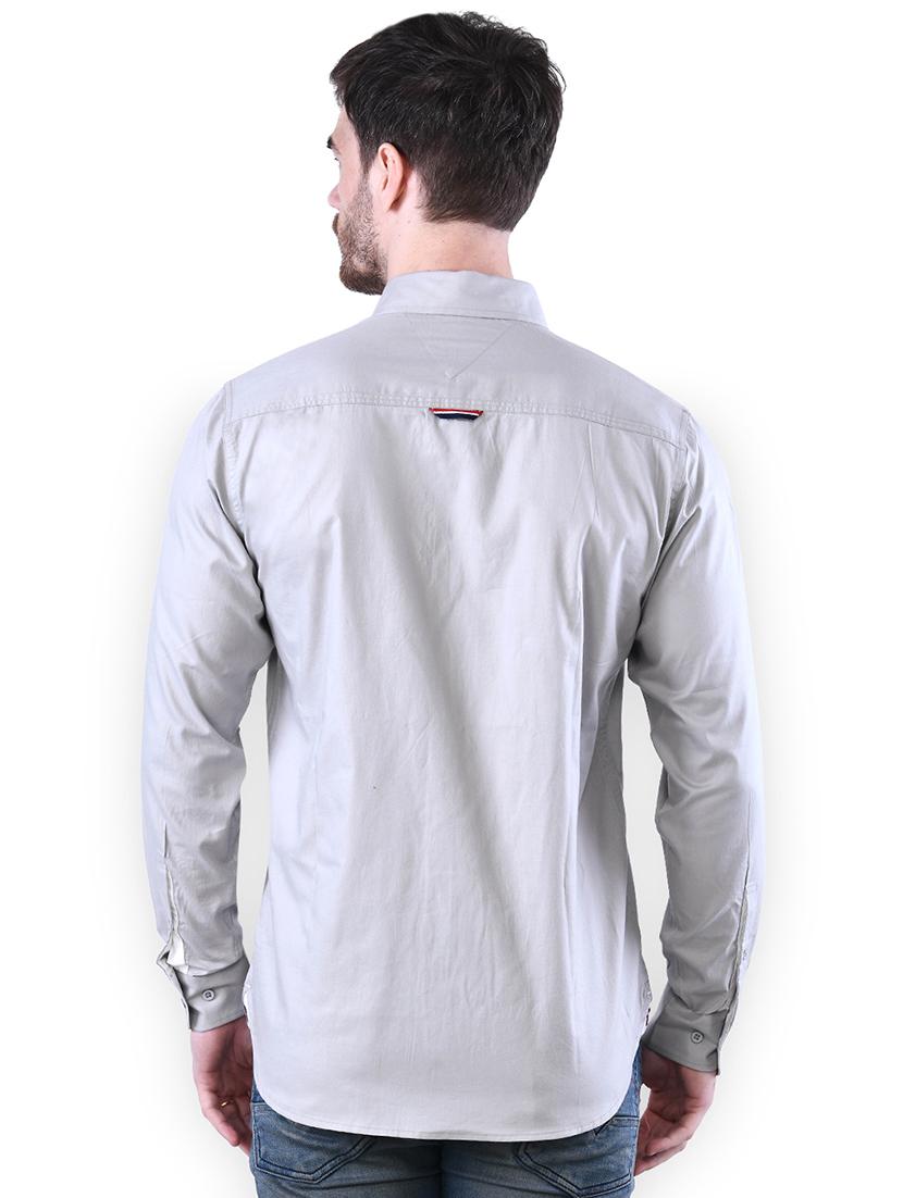 grey solid casual shirt - 16816801 - Zoom Image - 2