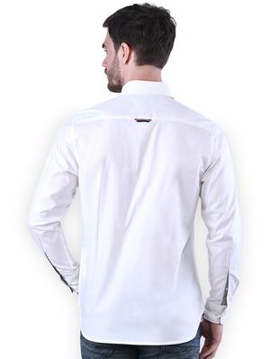 white solid casual shirt - 16816802 - Standard Image - 3