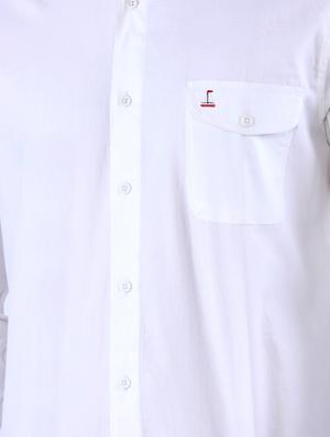 white solid casual shirt - 16816802 - Standard Image - 5