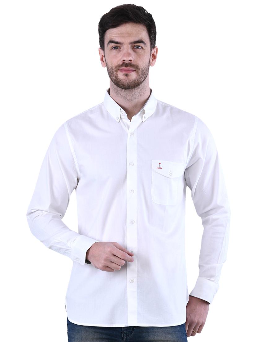 white solid casual shirt - 16816802 - Zoom Image - 1