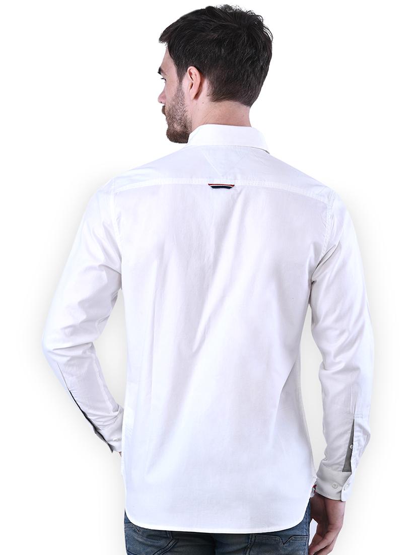 white solid casual shirt - 16816802 - Zoom Image - 3