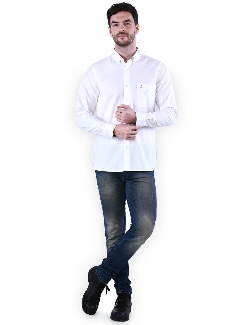 white solid casual shirt - 16816802 - Zoom Image - 4