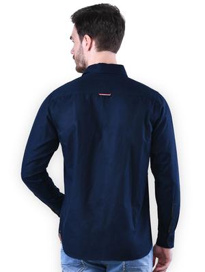 blue solid casual shirt - 16816804 - Standard Image - 3