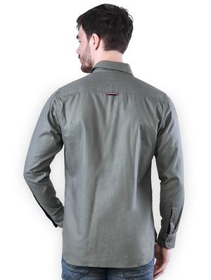 green solid casual shirt - 16816805 - Standard Image - 3