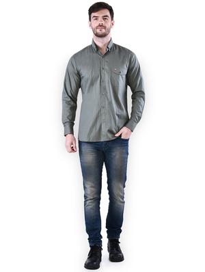 green solid casual shirt - 16816805 - Standard Image - 4