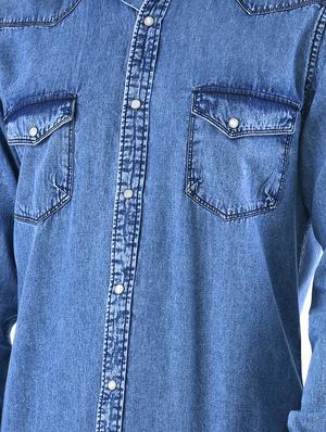 blue solid casual shirt - 16816808 - Standard Image - 5
