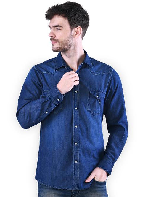 blue faded casual shirt - 16816810 - Very Small Image - 1