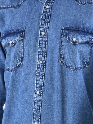 blue solid casual shirt - 16816813 - Standard Image - 5